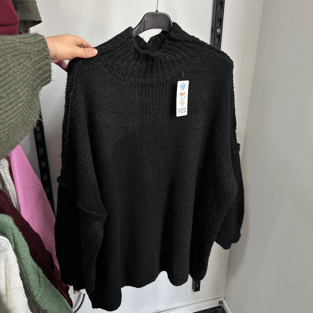 Pull oversize noir