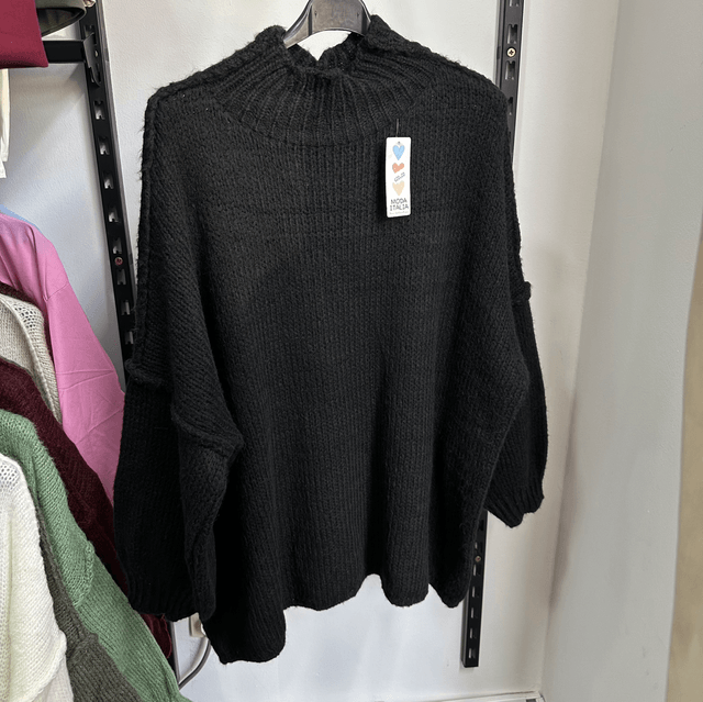 Pull oversize noir