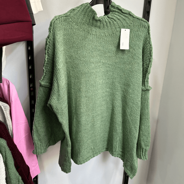 Pull oversize vert d&#039;eau